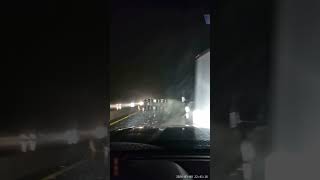 Semi Rollover Blocked the Whole Road - Stopped 3 Feet Short | Dashcam
