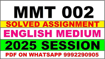 mmt 2 solved assignment 2025 | mmt 2 solved assignment in english 2025 | mmt 2 2024-25