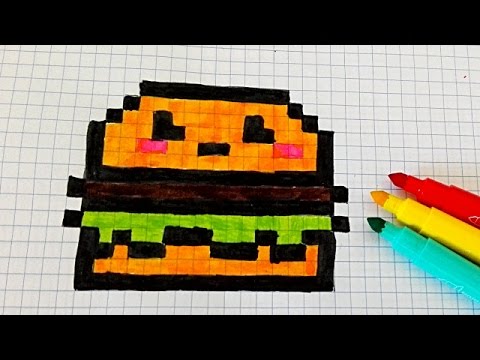 Como dibujar Hamburguesa Kawaii Pixel Art - thptnganamst.edu.vn