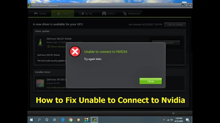 How to Fix Nvidia Graphic Update Error “Unable to Connect to Nvidia”