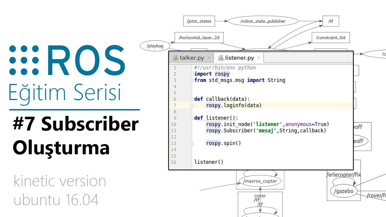 ROS #7 - Subscriber Oluşturma - YouTube