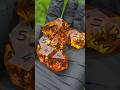 ✨ Bernstein Amber Stil Resin Dice Set – Handgemacht mit goldenen Akzenten | Wolff Resin