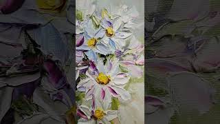 цветы мастихином импасто 🩵#картинамаслом #art #impastoart #flowers #цветы #artist