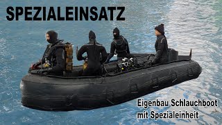 Spezialeinheit mit Schlauchboot - Einsatz auf See mit einer Kampfeinheit - Kampftaucher