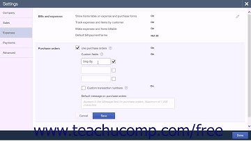 QuickBooks Online Plus 2015 Tutorial Enabling Custom Fields in Purchase Orders Intuit Training