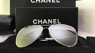 Unboxing Chanel Aviator Sunglasses In Metal Grey 2017