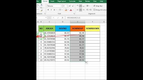 Cara Membulatkan Angka di Excel  #shorts #exceltutorial #exceltips
