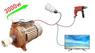 How To Make 220v Generator from Breaked Water Pump