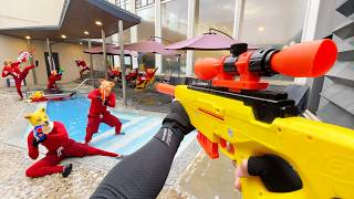 Nerf War | Amusement Park Battle 55 (Nerf First Person Shooter)