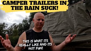 Setting up an OFF-ROAD CAMPER TRAILER IN THE RAIN SUCKS! The truth, what its really like camping! screenshot 4
