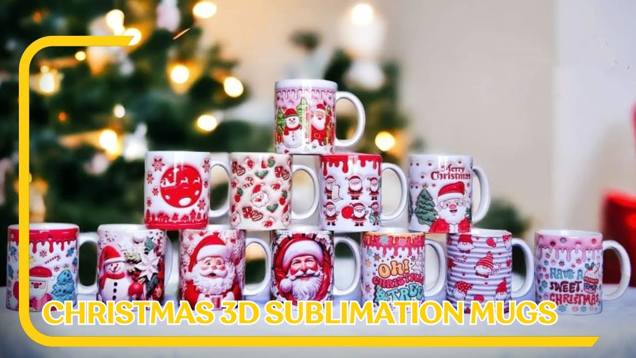 Christmas Theme 3D Sublimation Mugs using HTVront Mug Press Quick Video
