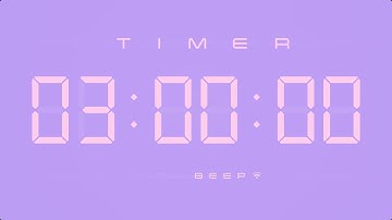 3 Hour Digital Countdown Timer with Simple Beeps 💕💜