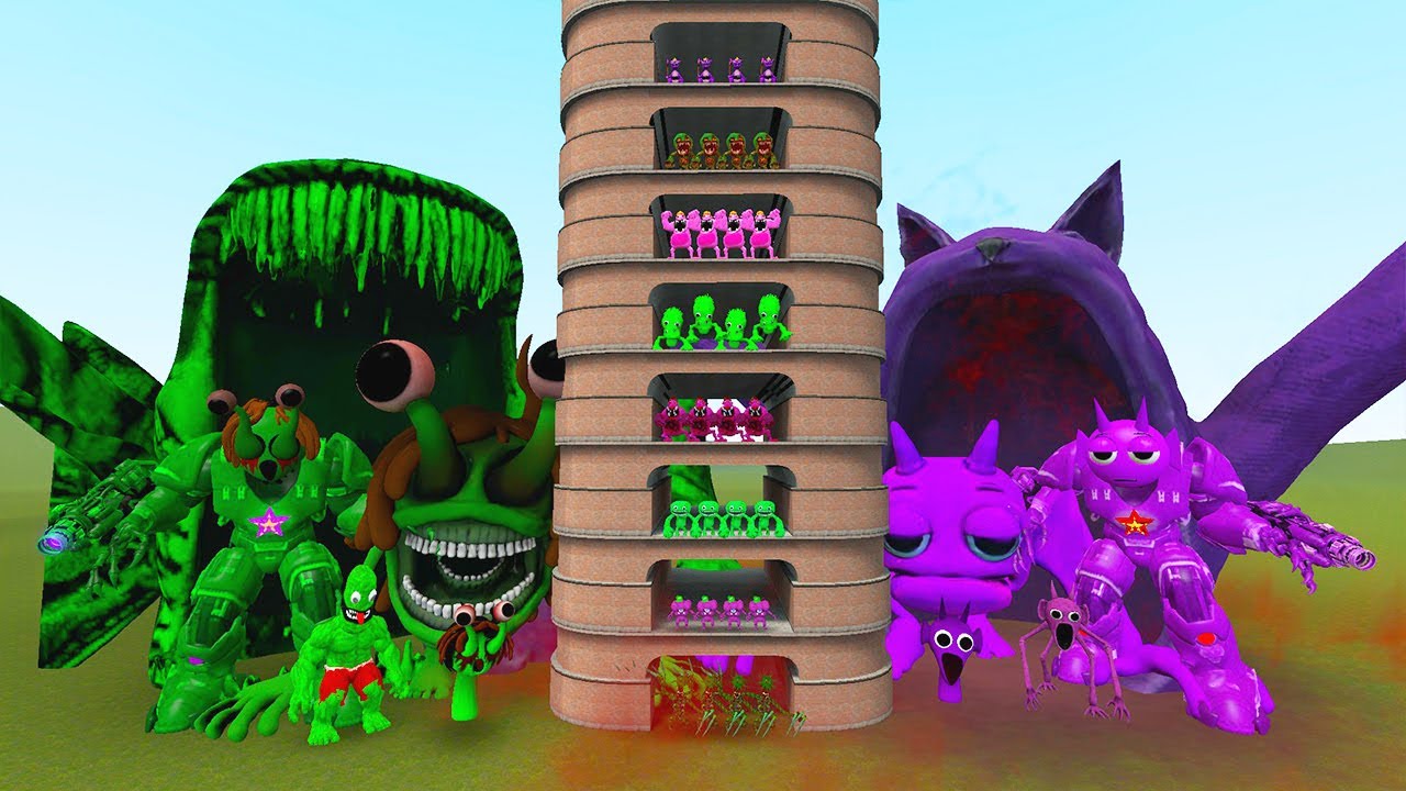 TALLGRASS LITTLE TO BIG ALL VINERIA SPRUNKI VS ALL DURPLE SPRUNKI FAMILY PHASE 1 - 10 в Garry's Mod