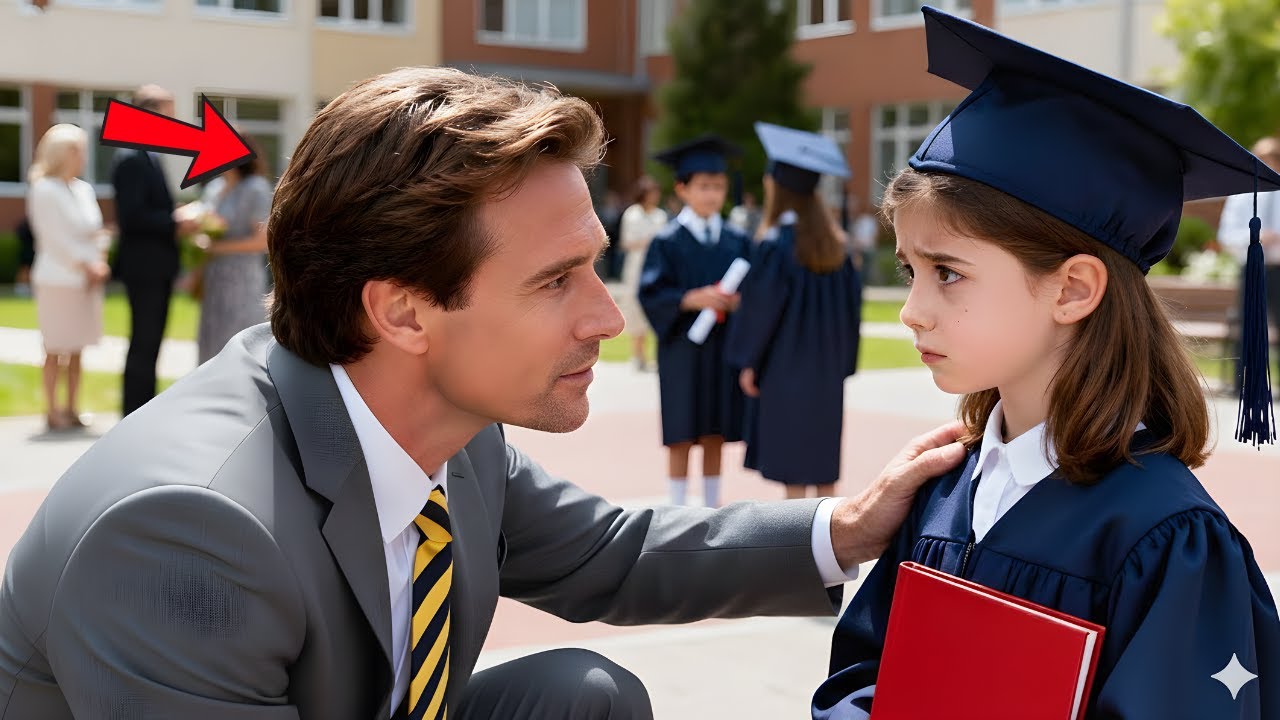 Czy możesz być moim tatą na zakończeniu szkoły? Biedna dziewczynka błaga milionera — jego odpowiedź…