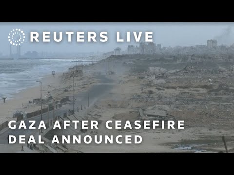 LIVE: View of central Gaza after ceasefire deal announced