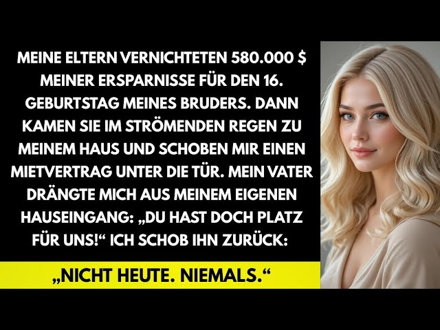 Ich öffnete die Tür und sah meinen Vater im strömenden Regen stehen. Er drückte mir einen Vertrag gegen die Brust und sagte: „Wir ziehen am Montag ins Hauptschlafzimmer. Du kannst das Gästezimmer...
