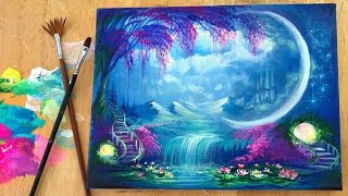 ACRYLIC PAINTING TUTORIAL “IN YOUR DREAMS” REAL TIME STEP BY STEP