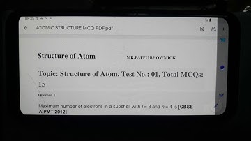 Solved M.C.Q on Atomic Structure,Part:01,Mr.Pappu Bhowmick