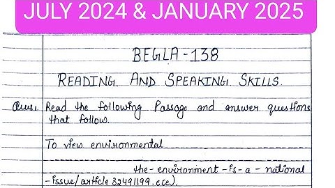 BEGLA 138 solved handwritten assignment 2024-2025 | BEGLA 138 solved assignment in English 2024-25 |