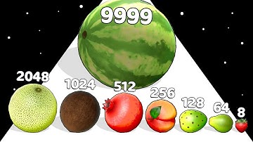 FRUIT RUSH 3D: Watermelon Game, Level Up Fruit (ASMR Gameplay)