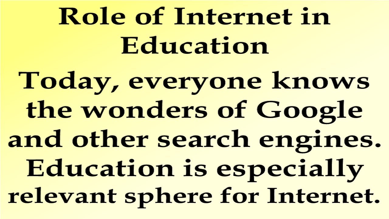 role of internet essay