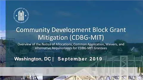 CDBG-MIT Federal Register Notice Webinar