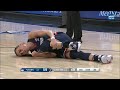 Scary moment nika muhl reinjures ankle helped off court returns to game later  4 uconn huskies