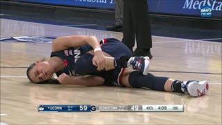 SCARY MOMENT: Nika Muhl RE-Injures Ankle, Helped Off Court. Returns To Game Later | #4 UConn Huskies