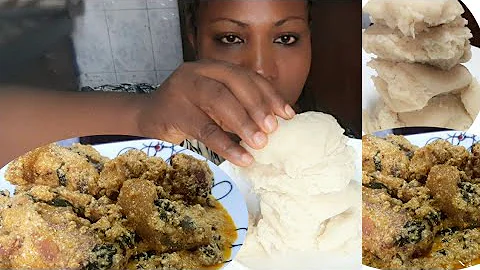 Mukbang Africa food/Mukbang Nigeria pounded yam and Egusi soup