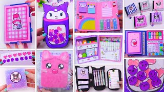 DIY Cute stationery ideas // How to make a small Kuromi notebook // School life hacks