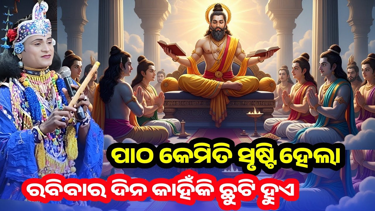 ପାଠ କେମିତି ସୃଷ୍ଟି ହେଲା l ରବିବାର ଦିନ କାହିଁକି ଛୁଟି ହୁଏ? | ପୁରାଣ  ରହସ୍ୟ | Ramakanta Radha l utkantha 