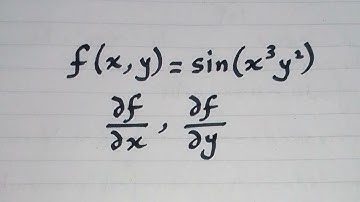 Partial Derivative of f(x,y)=sin(x³y²) w.r.t. x and y || Partial Differentiation