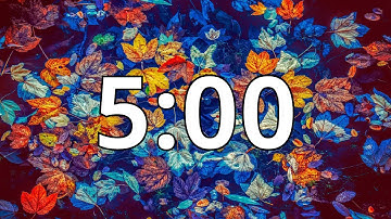 5 Minute Autumn/Fall  Countdown Timer With Music and Alarm (Simple Beep)