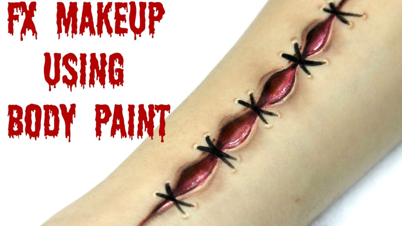 Fx Makeup Using Body Paint Wound With