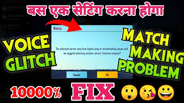 🔥 🔥 How To Fix Matchmaking Issue And Sound Glitch Problem In Pubg Mobile | 😲😲🤗🤗😘