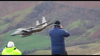F15C Grim Reapers MAGICAL Passes Around The Hills Near Dolgellau Known as The Mach Loop