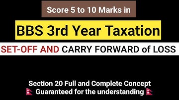 Set off and Carryforward of loss in Nepali ||Section 20 of ITA,2058||BBS 3rd year Taxation sec 20.