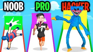 NOOB vs PRO vs HACKER In FLEX RUN 3D: SUPERHERO SQUAD!? (ALL LEVELS!) screenshot 5