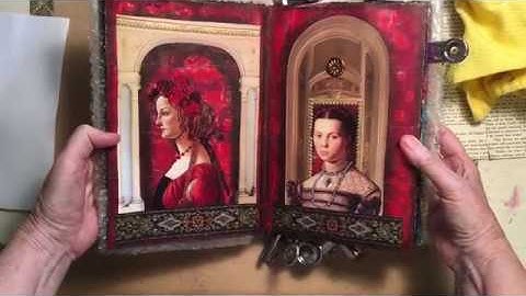 Tutorial altered book page. With window opening.