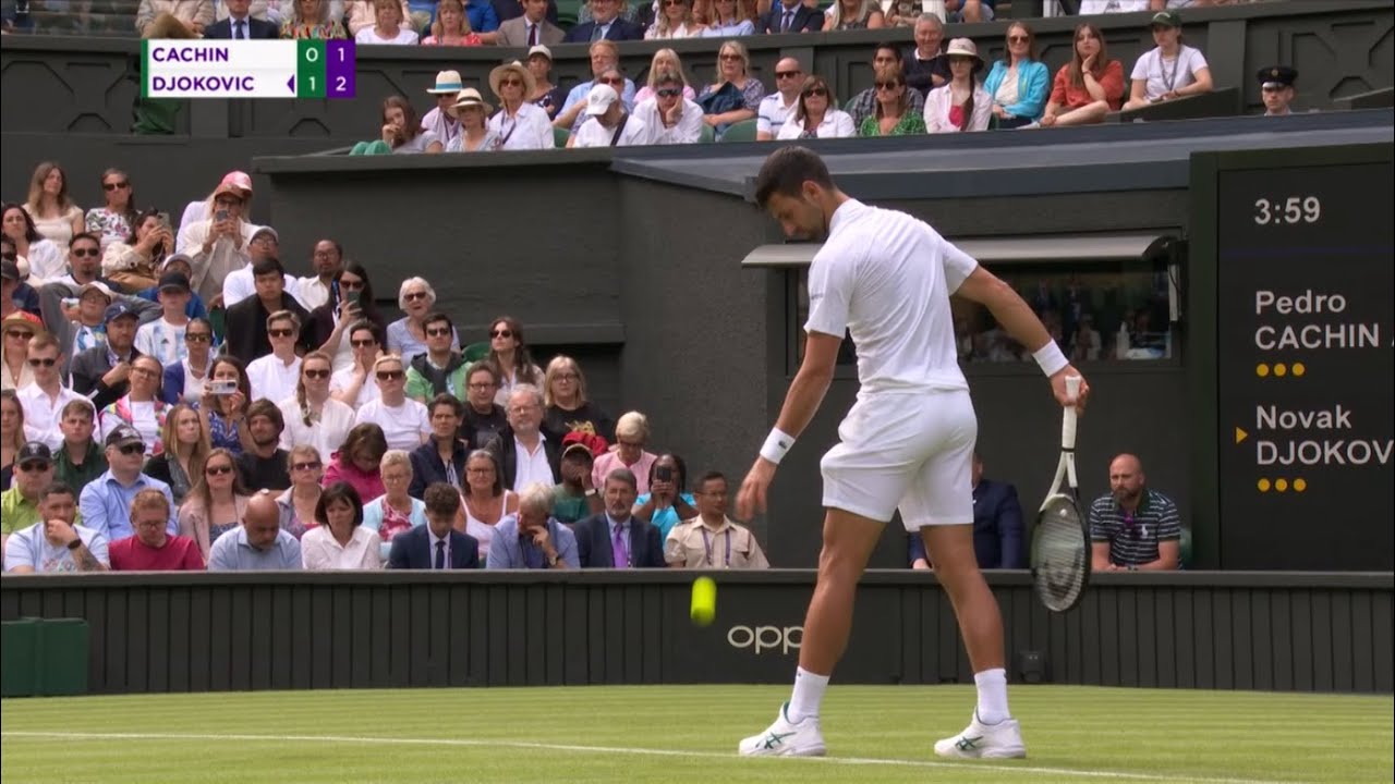 Wimbledon 2023 Djokovic Outplays Cachin with a Great Slice