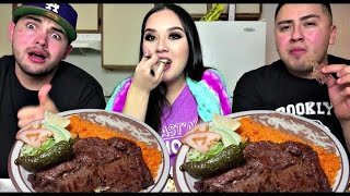 CARNE ASADA ARROZ FRIJOLES MUKBANG EATING SHOW