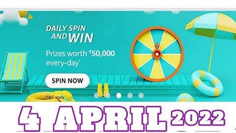 Amazon Funzone Daily Spin and Win Answers Today|4 April 2022 | Daily Quiz Time