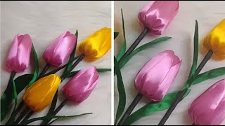 How to make tulip satin ribbon | DIY