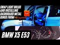 BMW x5 e53 AliExpress upgrades. Neon lights + dashboard silver rings. Dashboard removal.