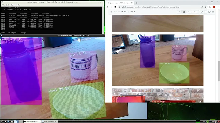 Nvidia Jetson Nano - Hello AI World - Running the live camera detection demo