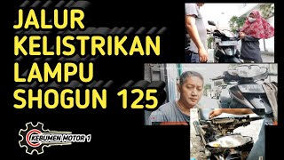 jalur kelistrikan lampu depan shogun 125