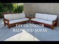 Diy outdoor redwood sofa timelapse  plans from nick and alicia