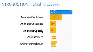 Flutter - Animation - AnimatedContainer - AnimatedCrossFade - AnimatedOpacity