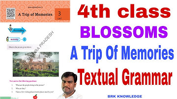 4th class Blossoms 3rd unit | A trip of Memories Lesson Textual Grammar