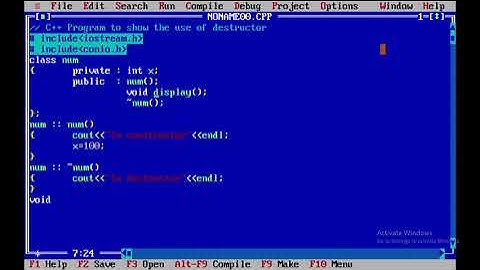 C++ Program to implement the use of destructor